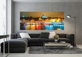 Fotótapéta Éjszakai város mecsetek panoráma tükröződés a vízben 250x104 +ragasztó