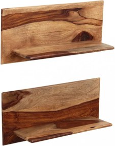 2 db tömör kelet-indiai rózsafa fali polc 58x26x20 cm