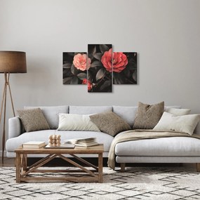 Kép - Vörös virágok sötét háttér előtt (90x60 cm)