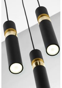 Jupiter 2013 - Csillár zsinóron ALAS 3xGU10/10W/230V fekete/arany