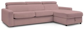 Rózsaszín kinyitható sarokkanapé (variálható) Monaco – Bobochic Paris