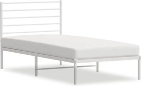 vidaXL fehér fém ágykeret fejtámlával 90x200 cm