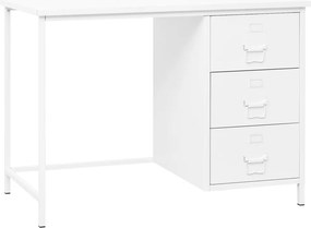 vidaXL fehér acél ipari stílusú íróasztal fiókokkal 105 x 52 x 75 cm