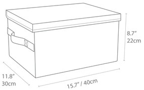 Szürke fedeles textil tárolódoboz 30x40x22 cm Soft Storage – Bigso