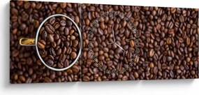 Kép - kávé szemek (órával) (90x30 cm)
