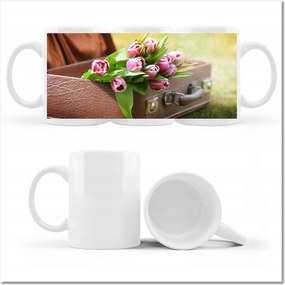 Nyomott mintás bögre Szerelmes bőrönd