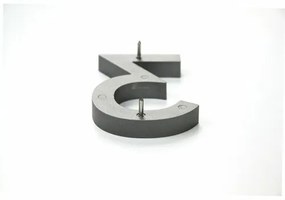 Alumínium "2" házszám, 3D, köszörült felület
