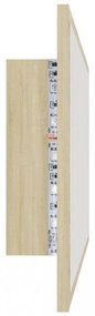 sonoma-tölgy akril LED-es fürdőszobai tükör 80x8,5x37 cm