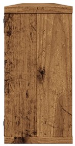 4 db antik fa színű szerelt fa fali kockapolc 100 x 15 x 30 cm