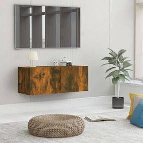 Füstös tölgy színű szerelt fa tv-szekrény 80 x 30 x 30 cm