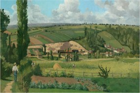 Kép - Camille Pissarro, Landscape at Les Pâtis, Pontoise, reprodukciók (90x60 cm)