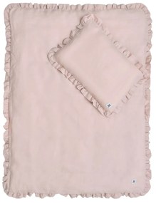 Len ágyneműhuzat babaágyhoz DUSTY PINK, méret M
