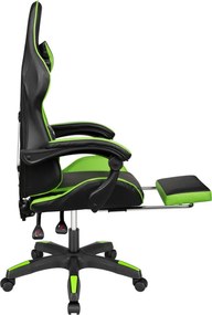 Kruger&amp;Matz Warrior GX-150 játékszék zöld-fekete.