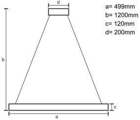 LED dimmelhető csillár zsinóron LED/90W/230V 3000-6500K fekete + távirányítás