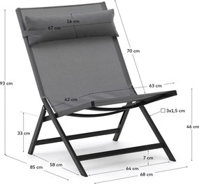 Szürke fém kerti fotel Canutells – Kave Home