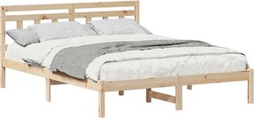 vidaXL Ágykeret Barna 140 x 200 cm Tömör fenyőfa