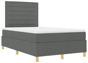 Box Spring Ágy matraccal és LED sötétszürke 120x200 cm Szövet