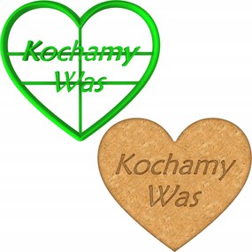 Mézeskalács lyukasztó Nagymama Napja Nagypapa Szív felirat Szeretünk benneteket 8cm