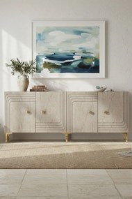 Lessi 180 - White, Travertine