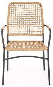 Baltar étkezőszék, rattan / fekete