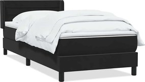 vidaXL fekete bársony rugós ágy matraccal 80x220 cm