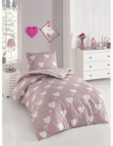 Törtrózsaszín egyszemélyes ágyneműhuzat 140x200 cm Herz – Mijolnir