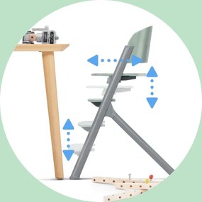 KINDERKRAFT SELECT 3 az 1-ben gyerek etetőszék LIVY Premium Olívazöld