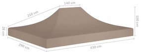 tópszínű tető partisátorhoz 4,5 x 3 m 270 g/m²