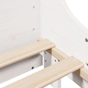 fehér tömör fa könyvespolcos ágy matrac nélkül 120 x 200 cm