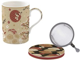 Porcelán teás bögre szűrővel Coffee Mania Kimono