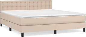 vidaXL cappuccino színű műbőr rugós ágy matraccal 180 x 200 cm