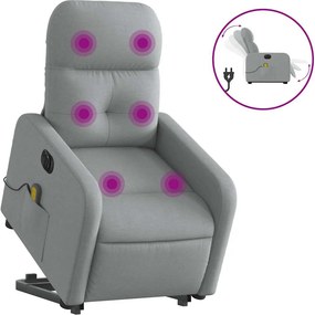 vidaXL világosszürke szövet dönthető elektromos álló masszázsfotel