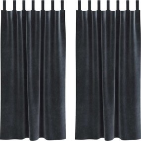 vidaXL Sötétítő függönyök 2 pcs Sötétszürke 140 x 175 cm Bársony