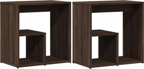 vidaXL 2 db barna tölgyszínű szerelt fa kisasztal 50x30x50 cm