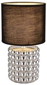 Globo 21626C - Asztali lámpa VALENTINO 1xE14/40W/230V fekete/ezüst