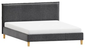 Sötétszürke kárpitozott egyszemélyes ágy ágyráccsal 90x200 cm Tina – Ropez