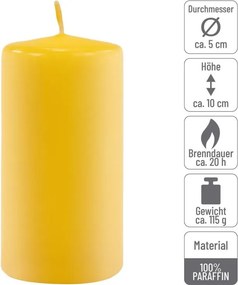 Gyertya készlet 10 cm Ø 5 cm 8 db sárga