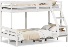 vidaXL fehér tömör fenyőfa emeletes ágy 80 x 200/120 x 200 cm