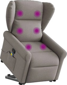 vidaXL tópszínű szövet dönthető masszázs- és állófotel