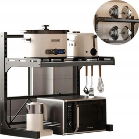 Mikrohullámú Sütő Tartó Állvány Konyhai Polc Fűszertartó Állítható Kihúzható 39-62CM