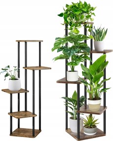 Fém Virágágyás Növény Virágtartó Állvány 5 Szintes Álló Loft Könyvespolc