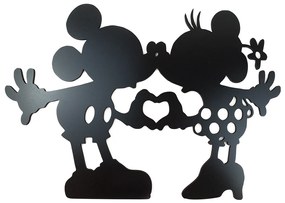 Vidám Fal |  Fából készült fali dekoráció Mickey és Minnie fekete