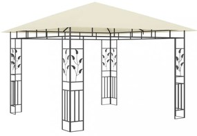 krémszínű pavilon szúnyoghálóval 3 x 3 x 2,73 m 180 g/m²