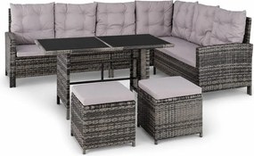 Avenberg BARLETTA Nagy luxus kerti rattan szett - szürke/világosszürke