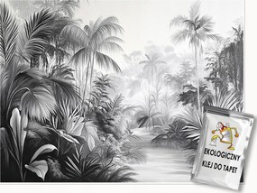 Fotótapéta Dzsungel Fekete-fehér Hálószoba Nappali Tapéta Flizelina 150x105