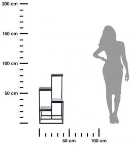 KASKADA virágtartó állvány 79x40 cm fekete