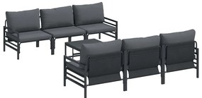 Kerti Kanapé Szett párnával 7 pcs Antracit Acél &amp; Szövet