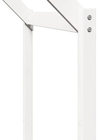 fehér tömör fenyőfa magasított ágy tetővel 75 x 190 cm