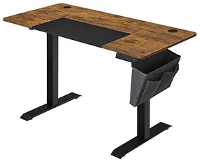 Elektromosan állítható íróasztal komplett, rusztikus barna 140x60x72-120cm