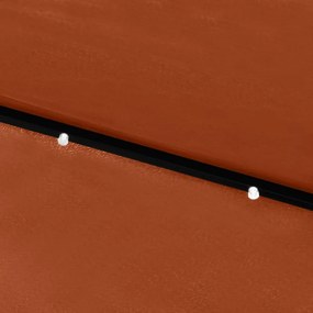 terrakotta napernyő LED-ekkel és acél rúddal 2 x 3 m